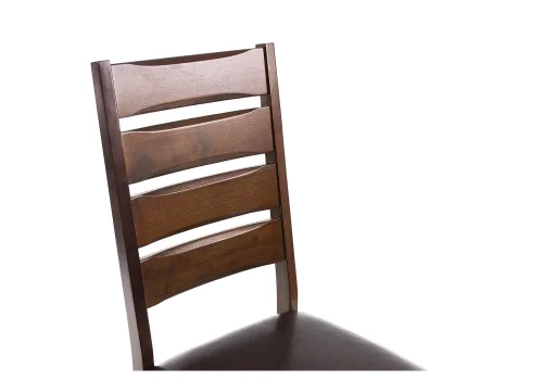 Cтул Венген каппучино 1600 Woodville, чёрный/искусственная кожа, ножки/массив гевеи дерево/коричневый капучино, размеры - ****450*530 фото 5