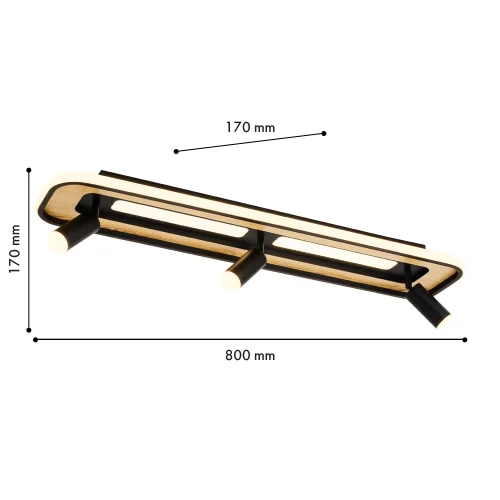 Светильник потолочный LED Olika 4439-3C F-promo чёрный на 1 лампу, основание коричневое чёрное в стиле современный фото 2