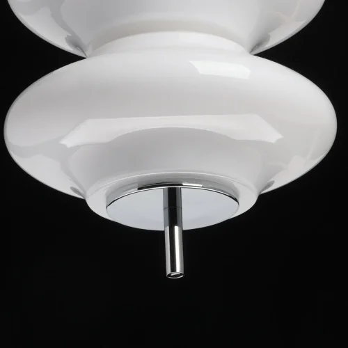 Светильник подвесной LED Ауксис 722012701 DeMarkt белый 1 лампа, основание хром в стиле современный хай-тек  фото 5