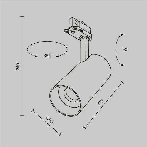 Трековый светильник Focus Led Trinity 2700-5000K 40Вт 36° TR197-3-40WCCT-M-B Maytoni чёрный для шинопроводов серии Focus Led чёрный фото 11