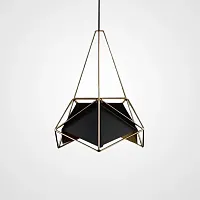 Светильник подвесной RODS E 214095-26 ImperiumLoft чёрный на 1 лампу, основание золотое в стиле современный 