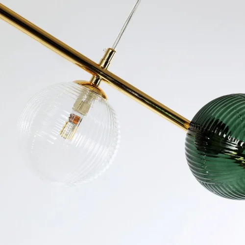 Светильник подвесной Infilato 4035-5P F-promo зелёный прозрачный 5 ламп, основание золотое в стиле современный  фото 7