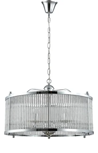Люстра подвесная TADEO SP6 D600 CHROME/TRANSPARENTE Crystal Lux прозрачная на 6 ламп, основание хром в стиле модерн 