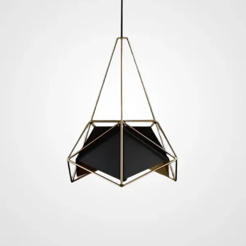 Светильник подвесной RODS E 214095-26 ImperiumLoft чёрный на 1 лампу, основание золотое в стиле современный 