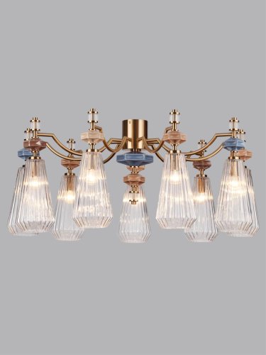 Люстра подвесная Terra 5414/9 Odeon Light прозрачная на 9 ламп, основание античное бронза латунь в стиле классический современный фото 5