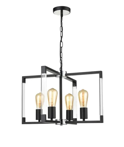 Светильник подвесной Turin VL5022P04 Vele Luce без плафона чёрный на 4 лампы, основание чёрное в стиле современный фото 3