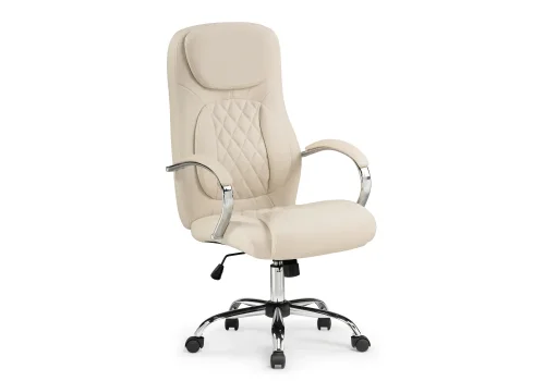 Компьютерное кресло Tron cream 15520 Woodville, кремовый/искусственная кожа, ножки/металл/хром, размеры - *1210***610*700