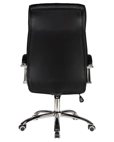 Офисное кресло для руководителей 117B-LMR BENJAMIN, цвет чёрный Dobrin, чёрный/экокожа, ножки/металл/хром, размеры - 1200*1270***670*670 фото 5
