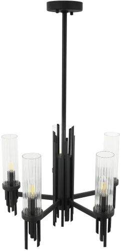 Люстра на штанге Graff 2170/02/05P Stilfort прозрачная на 5 ламп, основание чёрное в стиле современный  фото 3