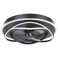 Люстра c вентилятором LED с пультом Namori 35146 Eglo чёрная на 1 лампу, основание чёрное в стиле современный хай-тек с пультом