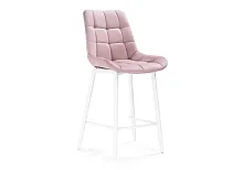 Полубарный стул Алст К розовый / белый 502122 Woodville, розовый/велюр, ножки/металл/белый, размеры - ****500*560