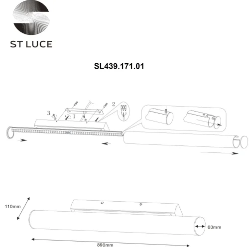 Подсветка для картин LED Bacheta SL439.171.01 ST-Luce белая в стиле современный фото 2