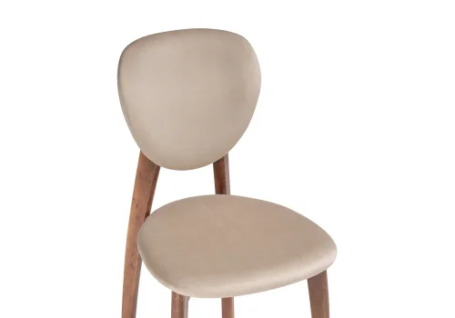 Деревянный стул Вакимо tenerife beige / миланский орех 543595 Woodville, бежевый/ткань, ножки/дерево массив бука/миланский орех, размеры - ****440*500 фото 5