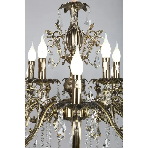 Люстра подвесная Catanzaro OML-30813-15 Omnilux бежевая на 15 ламп, основание бронзовое в стиле классический фото 7