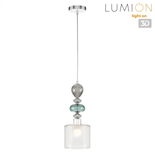 Светильник подвесной Ganna 8292/1A Lumion белый на 1 лампу, основание хром в стиле классический фото 3