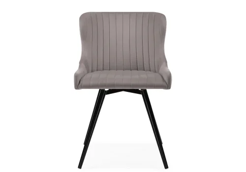 Кресло Хабри крутящееся серый / черный глянец 566494 Woodville, серый/велюр, ножки/металл/чёрный, размеры - ****500*560 фото 3