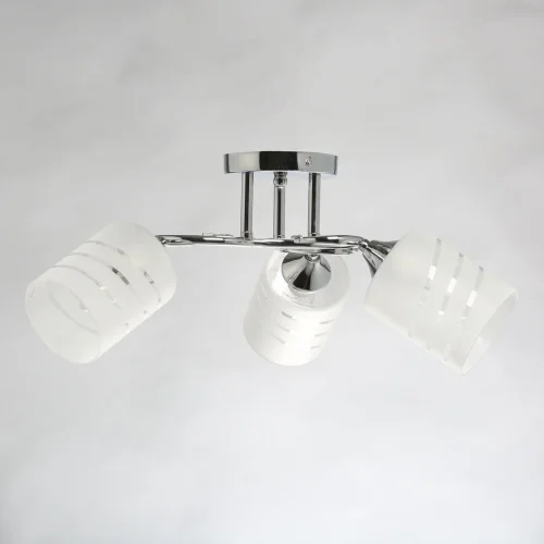 Люстра потолочная Олимпия 106010403 DeMarkt белая на 3 лампы, основание хром в стиле современный  фото 3
