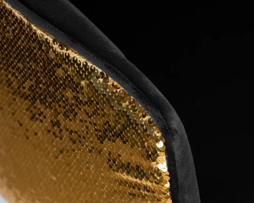 Стул барный 5025_GoldBase_Shiny-LM DARCY GOLD SHINY, цвет сиденья черный велюр с золотыми пайетками, цвет основания золото Dobrin, чёрный/велюр, ножки/металл/золотой, размеры - 860*1070***510*460 фото 7