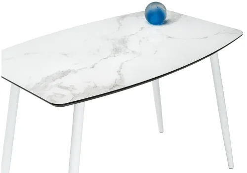 Стол стеклянный Эмма белый мрамор / белый 462159 Woodville столешница белая из стекло фото 7