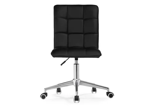 Компьютерное кресло Квадро экокожа чёрная / хром 539656 Woodville, чёрный/искусственная кожа, ножки/металл/хром, размеры - *960***420*570 фото 2