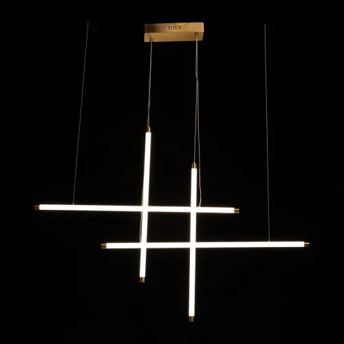 Светильник подвесной LED с пультом Ральф 675015704 DeMarkt белый 1 лампа, основание латунь в стиле хай-тек с пультом фото 2