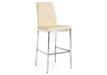 Барный стул Teon beige / chrome 15514 Woodville, бежевый/искусственная кожа, ножки/металл/хром, размеры - *1000***410*500