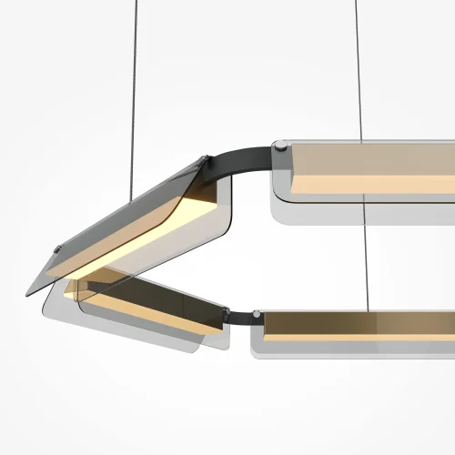 Светильник подвесной LED Flat MOD296PL-L60BS3K Maytoni серый на 1 лампу, основание чёрное в стиле современный хай-тек кольца фото 2
