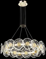 Люстра подвесная LED с пультом Helena WE453.24.303 Wertmark прозрачная на 1 лампа, основание золотое в стиле современный с пультом