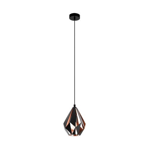 Светильник подвесной лофт Carlton 1 49997 Eglo медь чёрный 1 лампа, основание чёрное в стиле лофт 