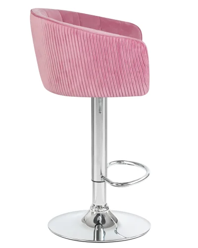 Стул барный 5025-LM DARCY,  цвет сиденья розовый (1922-16), цвет основания хром Dobrin, розовый/велюр, ножки/металл/хром, размеры - 860*1070***510*460 фото 3