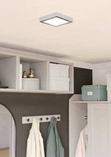 Светильник потолочный LED Fueva 901765 Eglo белый на 1 лампу, основание хром в стиле современный квадратный фото 2