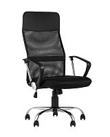 Кресло офисное TopChairs Benefit NEW, черное УТ000005410 Stool Group, чёрный/ткань, ножки/металл/хром, размеры - 1130*1230***625*645