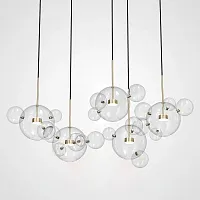 Светильник потолочный BUBBLE B24 177865-26 ImperiumLoft прозрачный на 5 ламп, основание бронзовое в стиле современный 