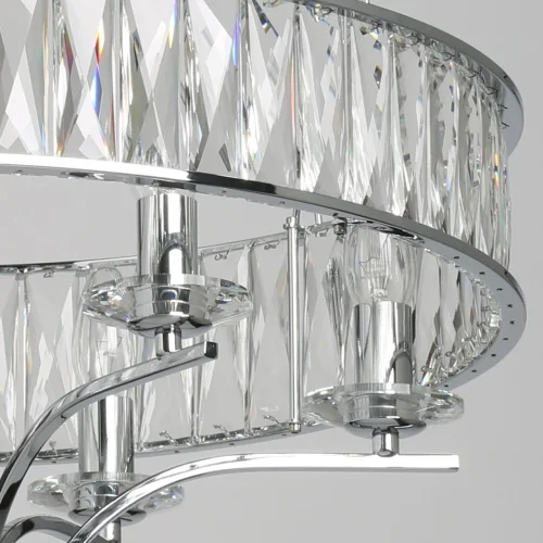Люстра подвесная Джанетта 435011306 Chiaro прозрачная на 6 ламп, основание хром в стиле классический  фото 5