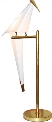 Настольная лампа LED Birds V3074-1TL Moderli белая 1 лампа, основание золотое металл в стиле хай-тек птички
