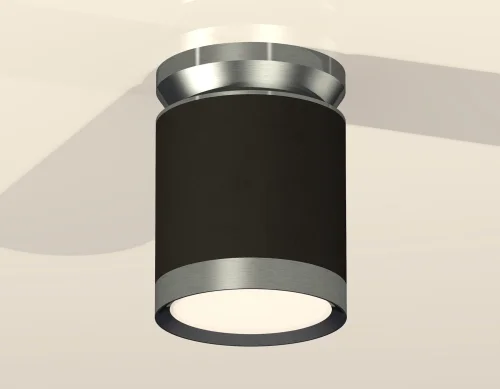 Светильник накладной XS8142040 Ambrella light чёрный 1 лампа, основание серебряное в стиле хай-тек круглый фото 2