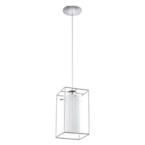 Светильник подвесной LONCINO 1 94377 Eglo белый прозрачный 1 лампа, основание хром серое в стиле современный 