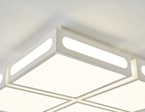 Светильник потолочный LED с пультом Comfort parus FS1889 Ambrella light белый 1 лампа, основание белое в стиле современный хай-тек квадраты фото 8