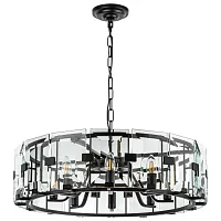 Люстра подвесная Novara 713287 Lightstar прозрачная на 8 ламп, основание чёрное в стиле модерн арт-деко классика 