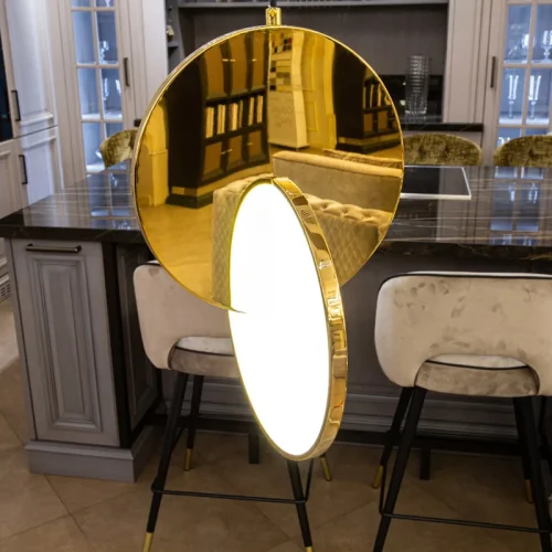 Светильник подвесной ECLIPSE PENDANT LIGHT by broom Gold 208263-26 ImperiumLoft белый на 1 лампу, основание золотое в стиле современный фото 10