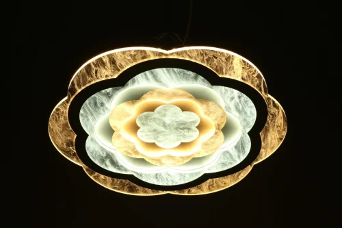 Люстра потолочная LED Banchette OML-08307-140 Omnilux белая на 1 лампа, основание белое в стиле хай-тек  фото 3