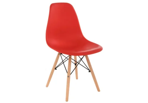 Пластиковый стул Eames PC-015 красный 11180 Woodville, красный/, ножки/массив бука дерево/натуральный, размеры - ****460*490 фото 9