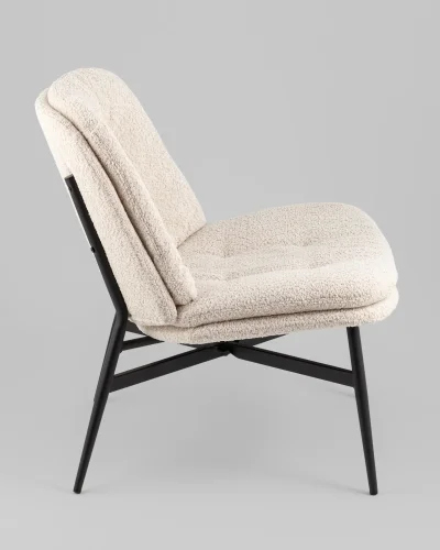 Кресло лаунж Tail, кремовый УТ000038979 Stool Group, бежевый/букле, ножки//чёрный, размеры - ****675*740мм фото 6