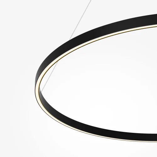 Светильник подвесной LED Rim MOD058PL-L54BK Maytoni чёрный на 1 лампу, основание чёрное в стиле современный хай-тек минимализм кольца фото 2