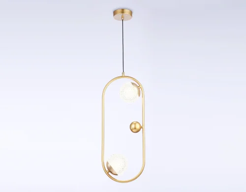 Светильник подвесной TR5431 Ambrella light прозрачный 2 лампы, основание золотое в стиле современный  фото 2