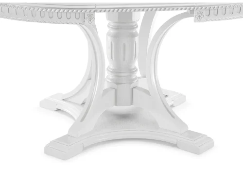 Деревянный стол Нозеан белый / серебро  543578 Woodville столешница белая из шпон фото 8