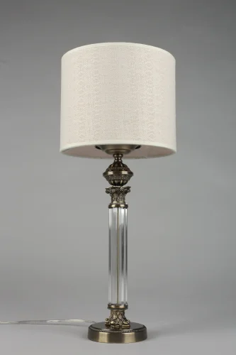 Настольная лампа Rovigo OML-64314-01 Omnilux бежевая 1 лампа, основание серебряное металл в стиле классический  фото 4