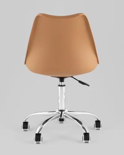 Стул BLOK SN, пластиковый коричневый УТ000039790 Stool Group, коричневый/экокожа пластик, ножки/металл/хром, размеры - 830*950***485*545 фото 5
