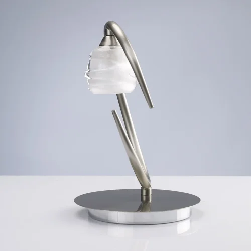 Настольная лампа LOOP NIQUEL SATINADO 1817 Mantra прозрачная 1 лампа, основание матовое хром металл в стиле современный  фото 3