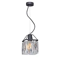 Светильник подвесной V5288-1/1S Vitaluce прозрачный на 1 лампу, основание чёрное в стиле современный классический 